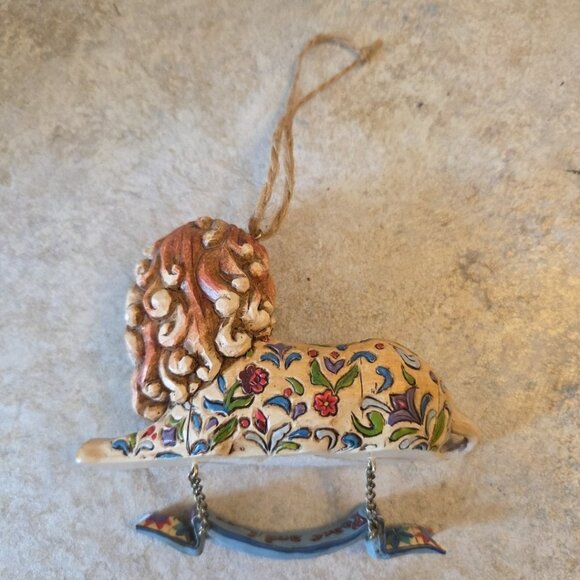 Lion and Lamb Peace Love Hanging Ornament Jim Shore Heartwood Creek Enesco - Picture 2 of 6
